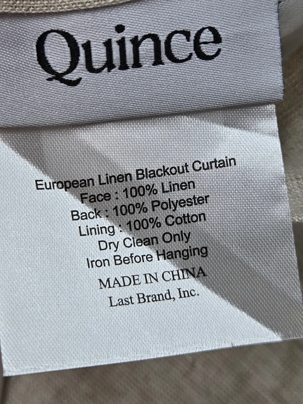 NWT QUINCE Set Of 2 48x84 European Linen True Blackout Curtains Flax 9992